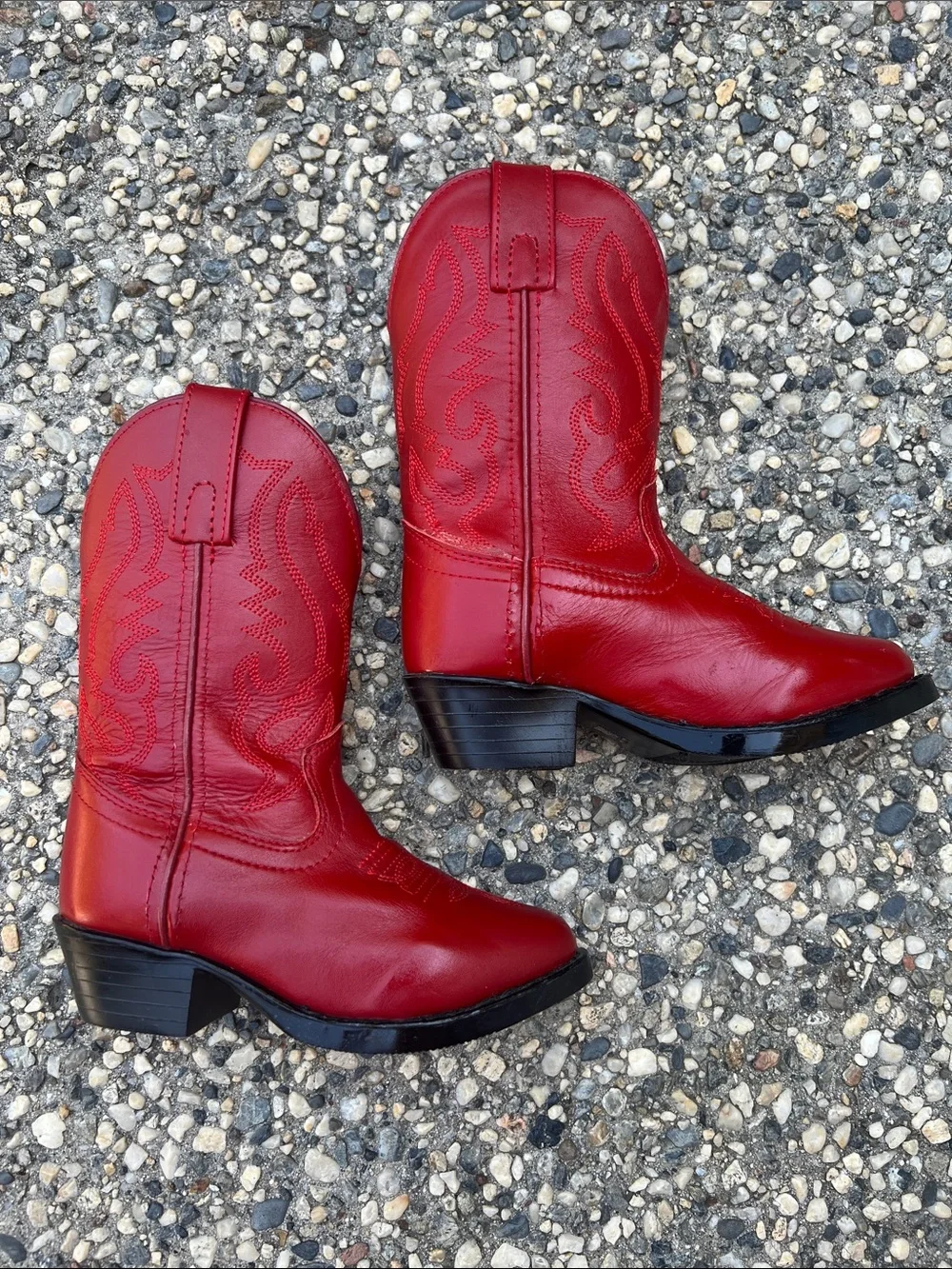 Kids Red Western Cowgirl Boots - Cowgirl Leather Riding Boots